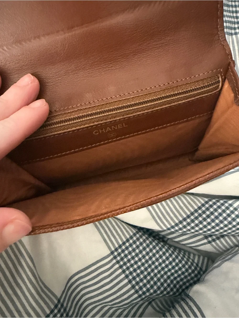 Chanel Brown Leather CC Logo Wallet